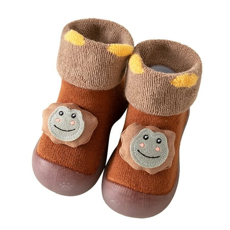 

Toddler Baby Girls Boys Boot Toddle Footwear Winter Toddler Shoes Soft Bottom Indoor Non Slip Warm Cartoon Animal Floor Socks Shoes