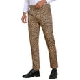 thumbnail image 5 of INSPIRE CHIC Men's Formal Night Out Animal Print Leopard Dress Pants 30 Brown, 5 of 6