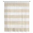 thumbnail image 2 of Beige Stripe Sheer Curtains 45 Inches Long, Vintage Country Geometric Linen Texture Light Filering Curtains, Breathable Simi Curtain Privacy Drapes for Kitchen Bathroom Small Window Treatment, 2 of 9