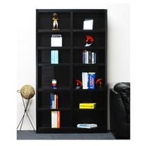 Concepts in Wood 12 Shelf Double Wide Wood Bookcase, 84 inch Tall - Espresso Finish