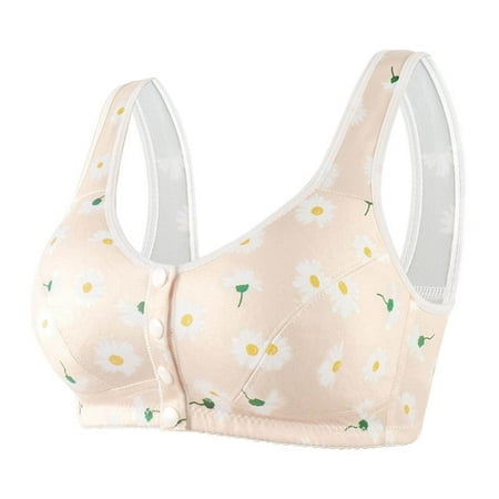 FhsagQ Bra Womens Bras Robe Women Casual Prints Front Buckle Underwear without Rims Vest Lace Plus Size Bra Underwear Bras for Women Set Womens Bras Bodysuit Beige 44