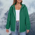 thumbnail image 5 of Vinsonshop Windbreaker Jacket Women Hiking Jacket Women Travel Jacket Zip Up Jackets for Women Casual Outerwear for Women Womens Windbreaker Jacket with Hood Dark Green L, 5 of 9