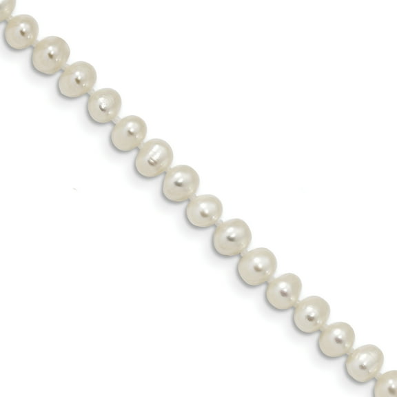 Primal Silver Sterling Silver Rhodium 4-5mm White Freshwater Cultured Pearl Bracelet