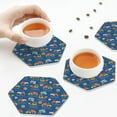 thumbnail image 5 of Disketp Construction Vehicles Funny Coasters,6 Pcs Leather Coasters with Holder, Perfect Housewarming Hostess Gifts,Protect Furniture from Water Marks Scratch and Damage, 5 of 5
