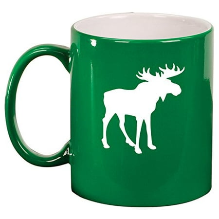

Ceramic Coffee Tea Mug Cup Moose (Green)