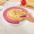 thumbnail image 3 of Corteza de pastel ajustable Hogar Flan Shield Pastelería Redondo Silicona Edge Panadería Protector Herramientas Herramientas Cocina Hogar Bakeware Pink seitruly HA011487-04B, 3 of 6