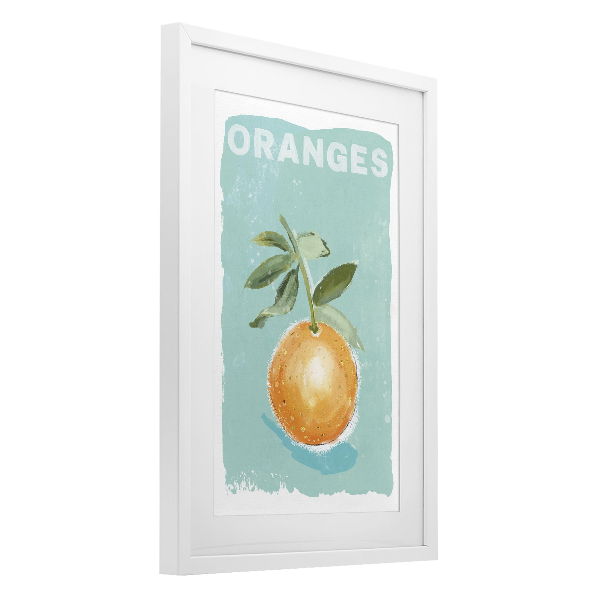 Stupell Industries Orange Twist Motif White Framed Print Under Glass, design by Chad Barrett