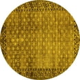 thumbnail image 1 of Ahgly Company Machine Washable Indoor Round Southwestern Yellow Country Area Rugs, 8' Round, 1 of 4