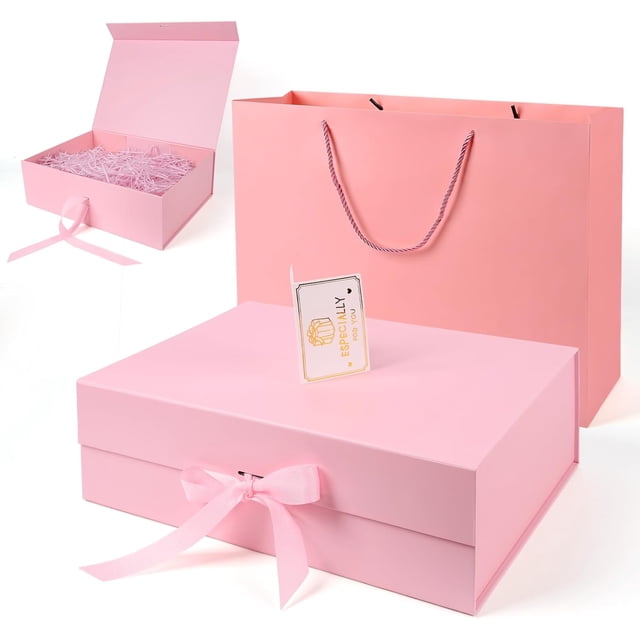Juego de Cajas de Regalo, Caja de Regalo de San Valentín, Con Caja de Regalo + Bolsa de Regalo + Cinta + Tarjeta de Felicitación + Rafia, Perfecto para San Valentín, Fiestas y Cumpleaños.(Negro)