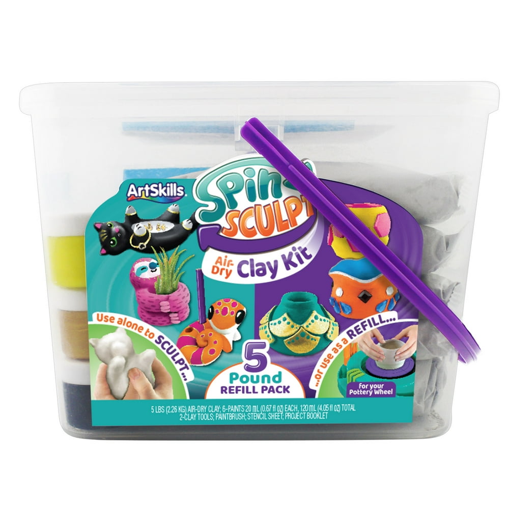 ArtSkills Kids AirDry Clay Kit with Paints and Clay Tools, 5 lbs