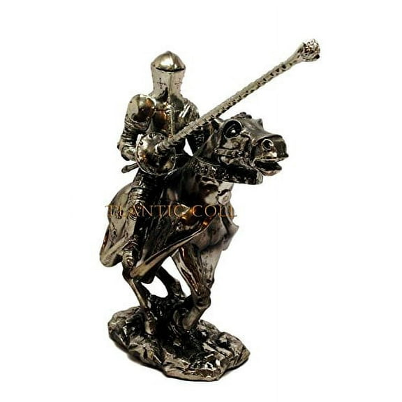 MEDIEVAL JOUSTING KNIGHT ON CAVALRY HORSE CHARGING STATUE LANCE FIGHT
