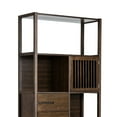 thumbnail image 3 of Axa 68 Inch Bamboo Shelf Bookcase with Cabinet, Right Facing, Dark Brown, 3 of 7