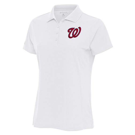 Women's Antigua White Washington Nationals Logo Legacy Pique Polo