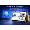 thumbnail image 3 of T & C Portable 11 "Inch YOGA360 2-in-1 Touch Screen Windows 11 Laptop Computer powered by INTEL N100, 8GB RAM +128GB ROM, Facial Recognition, Backlit Keyboard, HD Camera, Wi-Fi, HDMI - YELLOW, 3 of 10