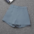 thumbnail image 5 of Womens Shorts Dressy Casual Elastic Waisted Tailored Work Shorts Dress Wide Leg Light Blue 2XL, 5 of 5