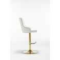 thumbnail image 4 of Brightcast Tabourets de Bar Capitonnés en Velours Dorés, 2 Pcs, Blancs, 4 of 5