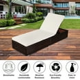 thumbnail image 4 of Patio Rattan Lounge Chair Chaise Recliner, Outdoor Patio Furniture Set for Poolside, Reclining Rattan Lounge Chair Chaise Couch Cushioned with Removable Cushion, 5-Position Adjustable Back,1PC, Q17565, 4 of 10