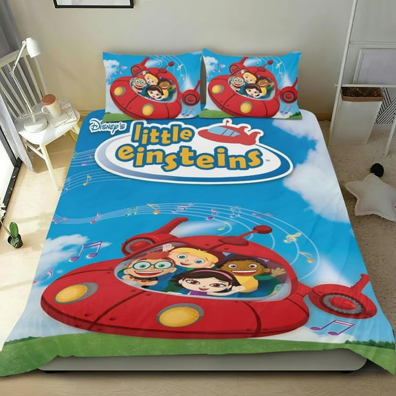Little Einsteins-themed Bed Sheet Set Three Piece Set Comfortable And Skin Friendly Unique Design Home Decor Gifts For Family Friends fans54''x79''（135cm*200cm）
