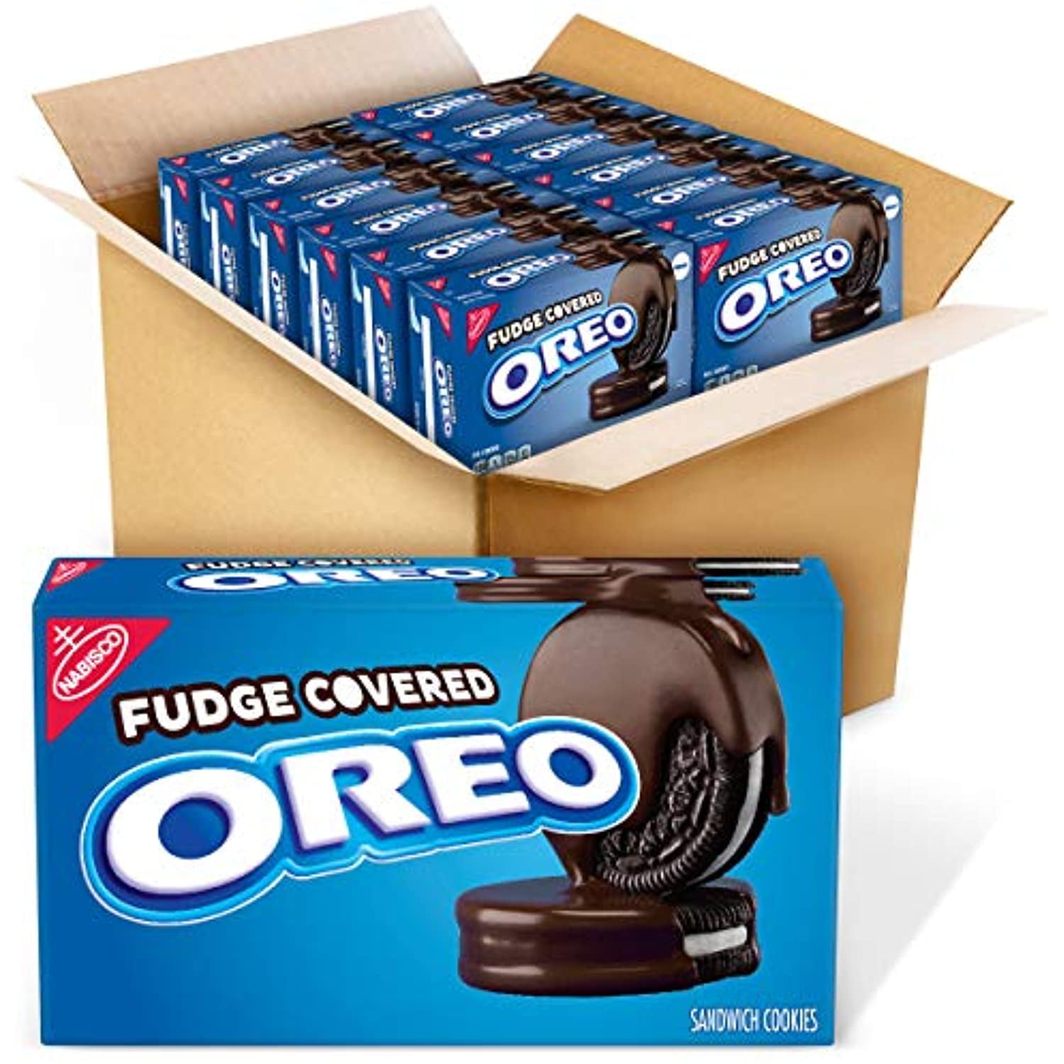 Oreo Fudge Covered Chocolate Sandwich Cookies, Original Flavor, 12