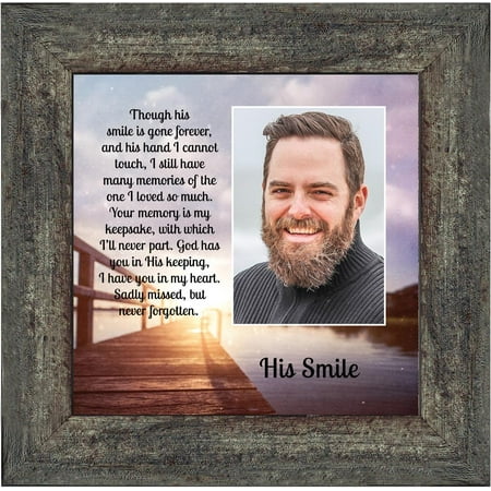 His Smile Framed Poem, in Memory a Loved One, Condolence or Sympathy Gift, 10x10 6361