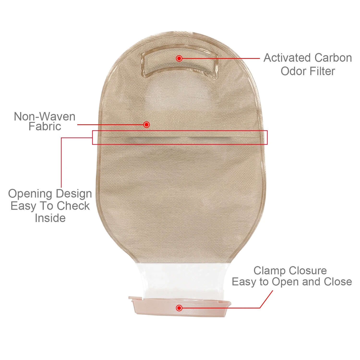 Ceeport 21 PCS Colostomy Bags Ostomy Supplies Clamp Drainable Pouches for Colostomy Ileostomy Stoma Care with Measure Card,Cut-to-Fit(15pcs Bags+6pcs Barriers)
