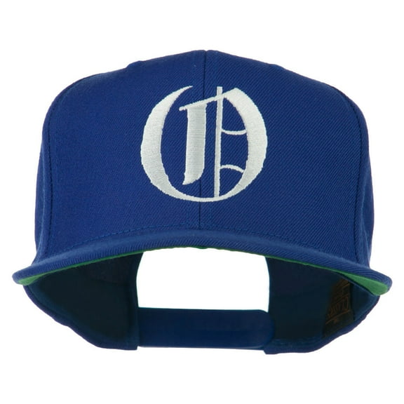 Large Old English O Embroidered Flat Bill Cap - Royal OSFM