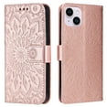 thumbnail image 6 of Allytech for Apple iPhone 15 Plus Case Wallet, Mandala Embossed PU Leather Flip Folio Cover Cards Slots Stand Protective Shockproof Wallet Case Cover for Apple iPhone 15 Plus - Rosegold, 6 of 12