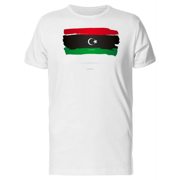 Grunge Watercolor Flag Of Libya T-Shirt Men -Image by Shutterstock, Male Large