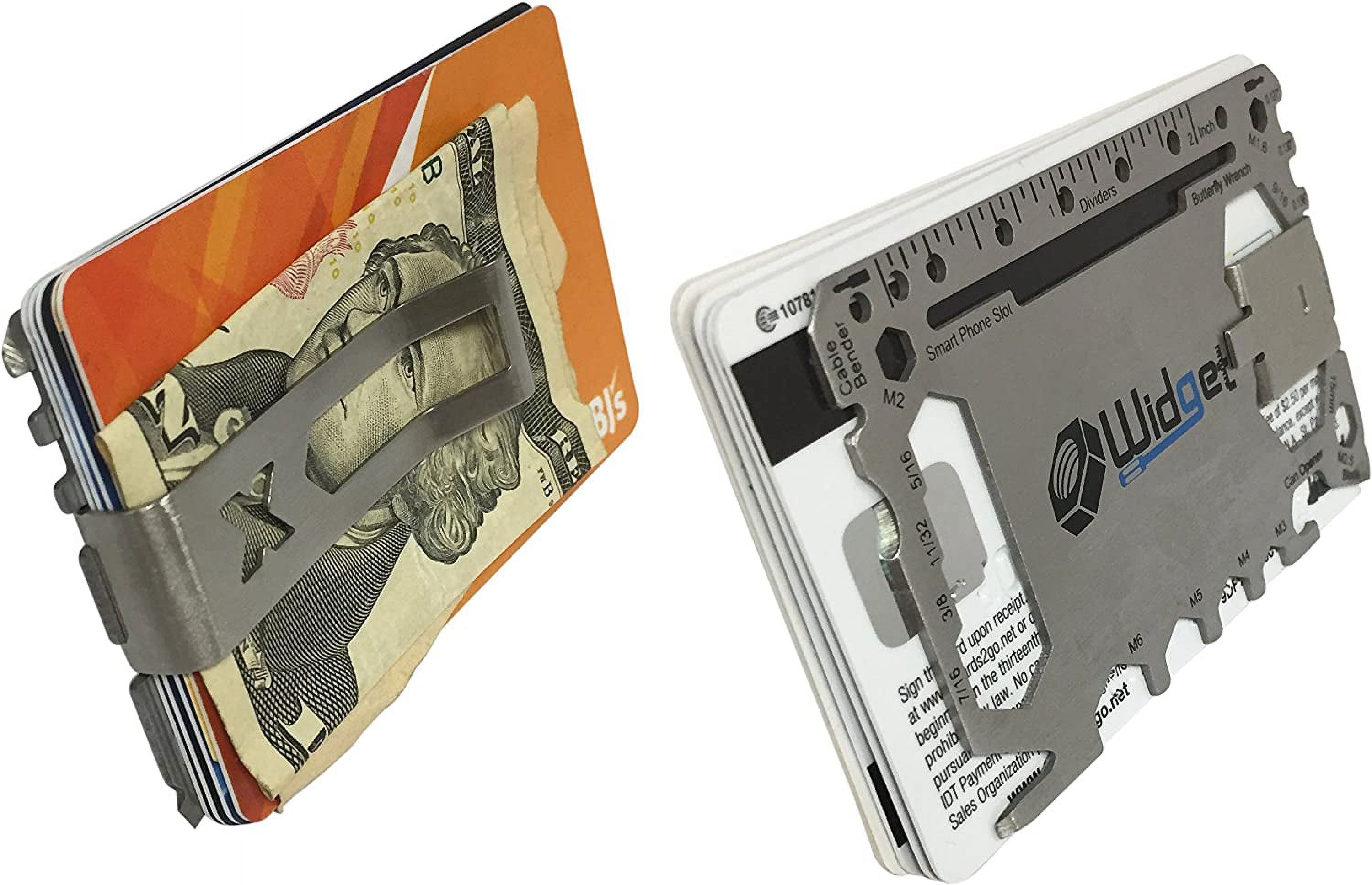 Multi purpose survival Pocket tool - 43 in 1 - credit card wallet size Ninja Multitool With Money Clip (Silver) - image 4 of 7
