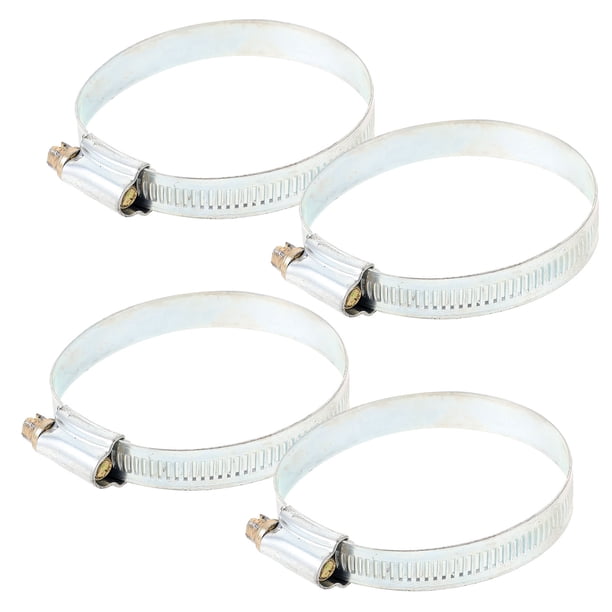 Luxshiny 4Ud Abrazadera De Manguera De Metal Plateada Para Hogar Con Resistente Y Estable