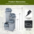 thumbnail image 2 of PUKNLY 4-Tier Cascading Water Fountain, 23 Inch Waterfall Fountain with Warm White LED Lights & Pump for Patio, Balcony, Deck, Garden, Yard Decor, 2 of 7