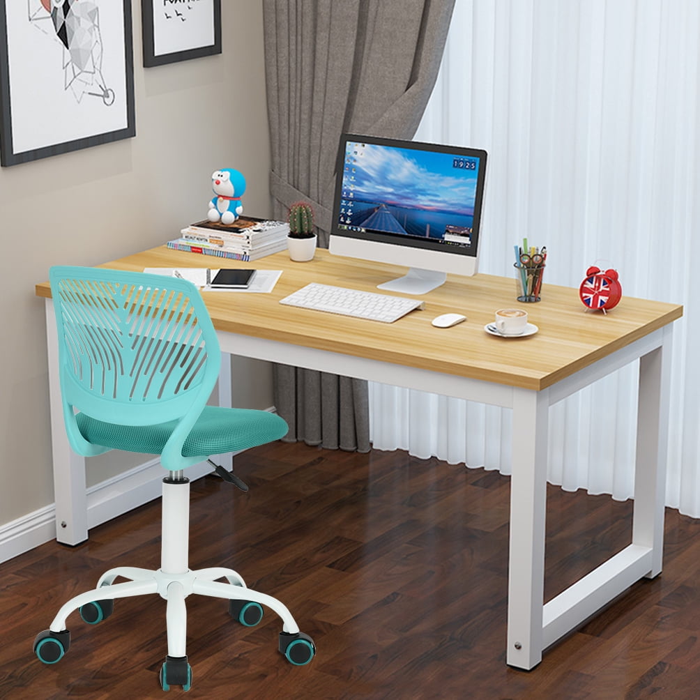 Homy Casa Kids & Teen Desk Chair, Armless Swivel Study Chair with Adjustable Height, Turquoise