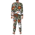 thumbnail image 5 of Kll Rabbits On Floral Sleepwear Mens Flannel Pajamas,Long Cotton Pj Set, 5 of 9