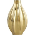 thumbnail image 5 of DecMode Glamorous and Elegant Gold Ceramic Vase Set of 3, 12", 12", 12"H, Featuring 3 Unique Shapes and Designs, 5 of 19