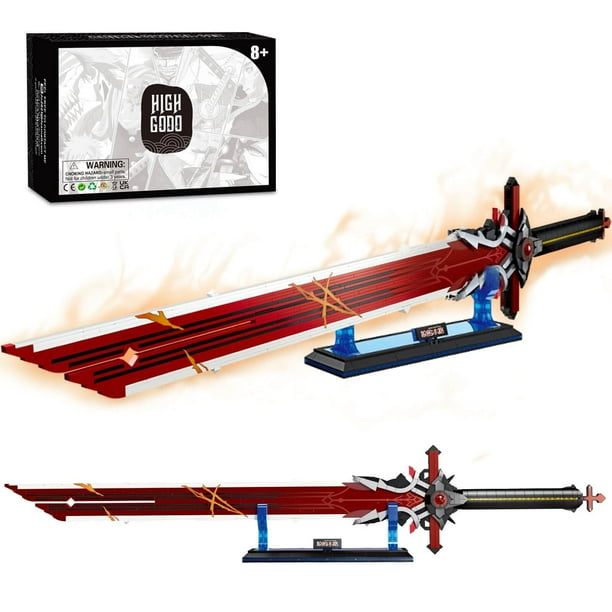 High Godo Wolf Gravestone Sword Building Set 41In Cosplay Anime Sword Building Set con Soporte Colección Modelo Espada Juguete Regalo para Adultos Niños Mayores de 8 años (823 Piezas)