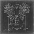 thumbnail image 2 of Harper, Ethan 20x20 Black Ornate Wood Framed with Double Matting Museum Art Print Titled - Motorcycle Engine Blueprint II, 2 of 4