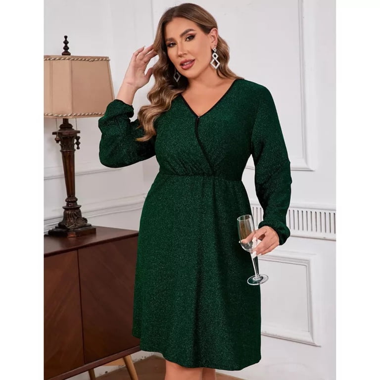 plus size wrap sequin dress City Chic Plus Size Sequin Wrap Dress