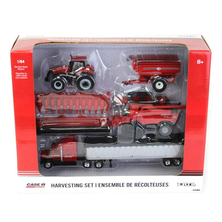ERTL 1/64 Case IH 8250 Combine Harvesting Tractor and Truck Set