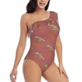 thumbnail image 3 of Pofeuu Leopard Print Print Women's One Piece Swimsuits One Shoulder Swimwear Asymmetric Ruffle Monokinis Bathing Suits-Medium, 3 of 6