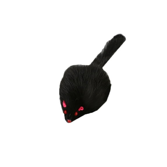 False Mouse Cat Pet Toys Long-haired Tail Mice Pet Toys For Pet Cats Dogs 18 cm Soft Plush Cat Pet Toys BLACK