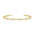 thumbnail image 1 of 10K Yellow Gold Oval Opal and Diamond Link Bracelet, 1 of 3