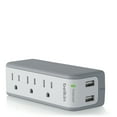 thumbnail image 4 of Belkin Wall Mount Surge Protector - 3 AC Multi Outlets & 2 USB Charger Ports - Heavy Duty Flat Rotating Plug for Home, Office, Travel, Computer Desktop & Phone Charging Brick (918 Joules), 4 of 5