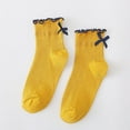 thumbnail image 2 of HNMKIU Women's Bow Crew Socks Soft Breathable Dress Socks for Girls and Ladies Yellow,One Size, 2 of 3