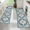 thumbnail image 3 of Kitchen Mat Sets of 3 Washable Kitchen Floor Rugs 3 Pieces Soft Entrance Runner Rugs Farmhouse Laundry Room Rug Carpet Sets for Bathroom/Living Room/Hallway(Blue), 3 of 6