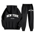 thumbnail image 4 of Aihuaihua Mens NEW YORK Tracksuit Full Set 2 Piece Tracksuit Hoodies with Sweatpants Track Jacket and Jogging Bottoms 2 Piece Outfits Black S, 4 of 8