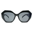 thumbnail image 1 of Womens Fashion Sunglasses Oversized Geometric Edgy Frame UV 400 Black, 1 of 4