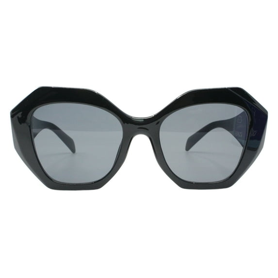 Womens Fashion Sunglasses Oversized Geometric Edgy Frame UV 400 Black