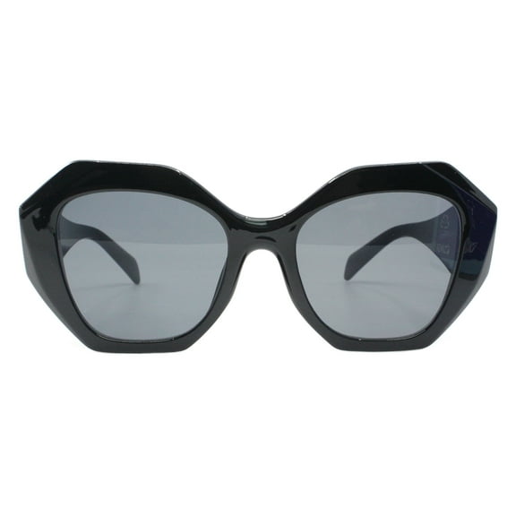 Womens Fashion Sunglasses Oversized Geometric Edgy Frame UV 400 Black