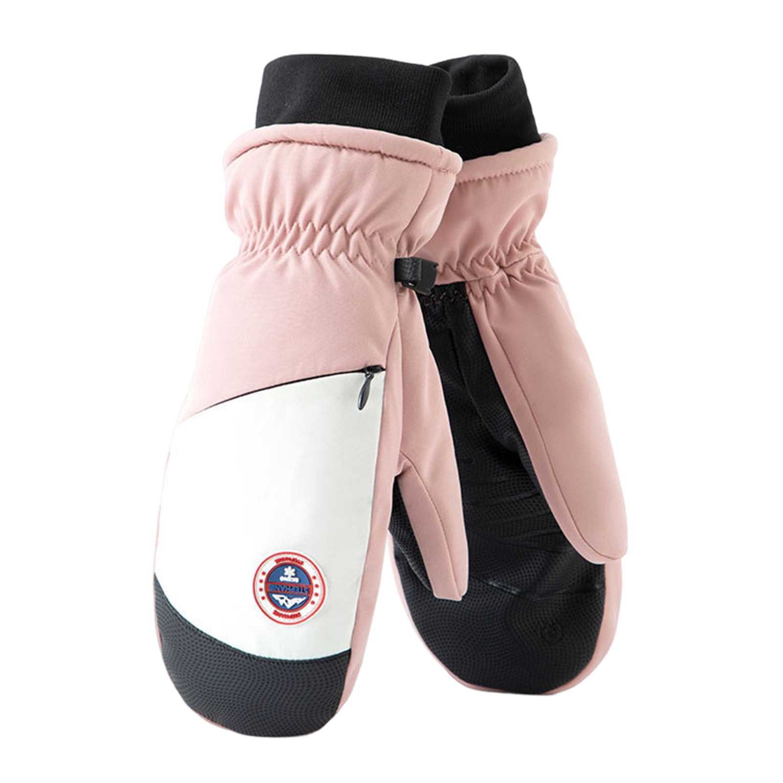 Sportteer Skiing Mittens Thickened Plush Fleece Mittens Winter Warm Mittens 1 Pair for Men Women Outdoor Sports Cold Weather Thermal Plush Liner Windproof Waterproof Snow