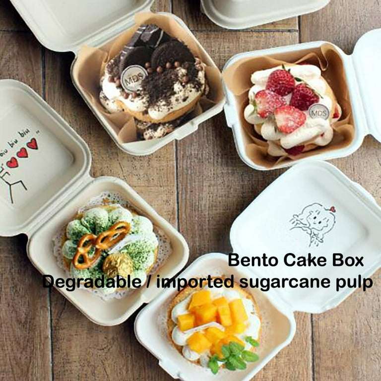 Lsljs Lunch Box Meal Prep Container Disposable Bento Baking Cake Snack Boxes 10 Bento Lunch Box for Kids Family, Size: One size, Brown